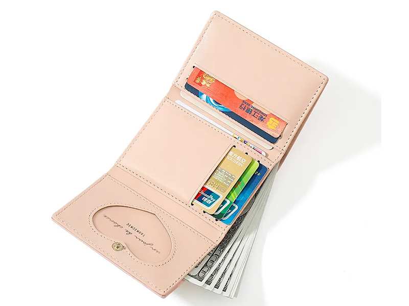 کیف پول  دخترانه فانتزی تاشو با طراحی برجسته TAOMICMIC Y8902 three-fold women money clip short wallet