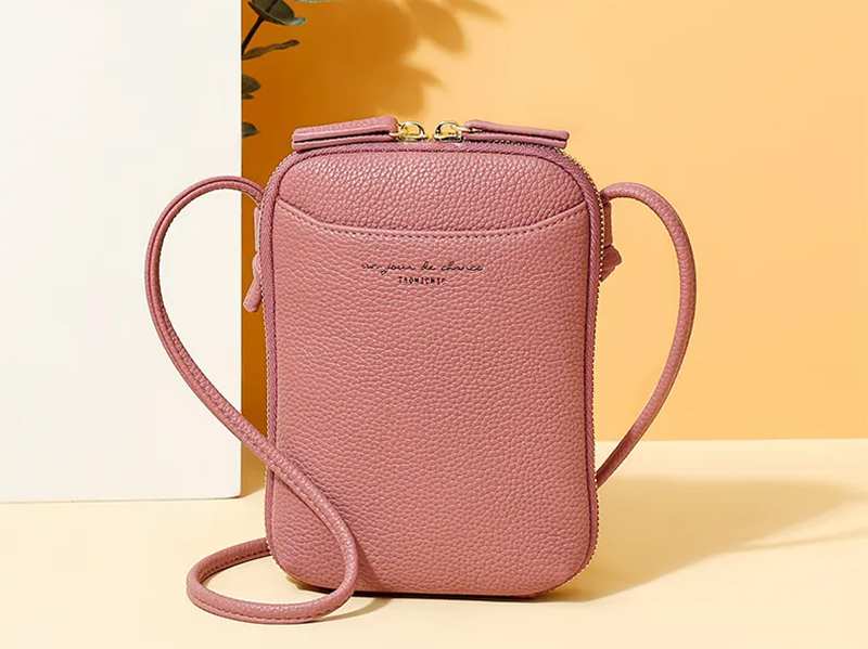 کیف دوشی زنانه زیپی طرح چرم TAOMICMIC D7078 Fashion Design Crossbody Bag - تصویر 15