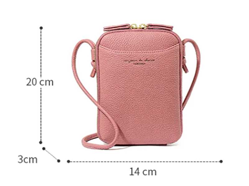 کیف دوشی زنانه زیپی طرح چرم TAOMICMIC D7078 Fashion Design Crossbody Bag