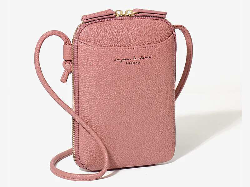 کیف دوشی زنانه زیپی طرح چرم TAOMICMIC D7078 Fashion Design Crossbody Bag