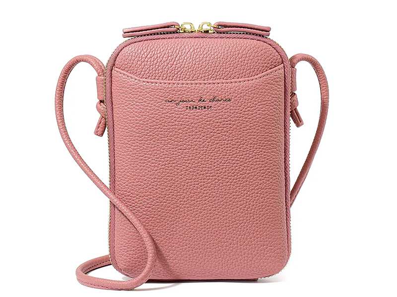 کیف دوشی زنانه زیپی طرح چرم TAOMICMIC D7078 Fashion Design Crossbody Bag