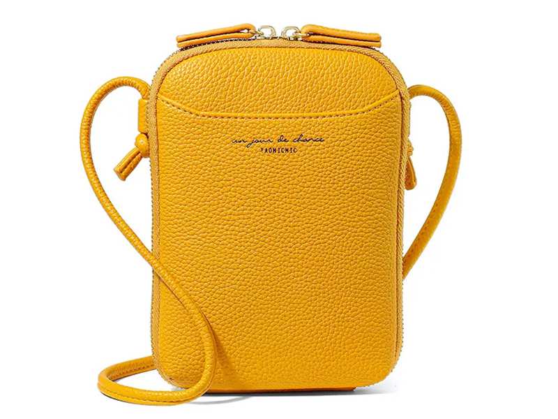 کیف دوشی زنانه زیپی طرح چرم TAOMICMIC D7078 Fashion Design Crossbody Bag