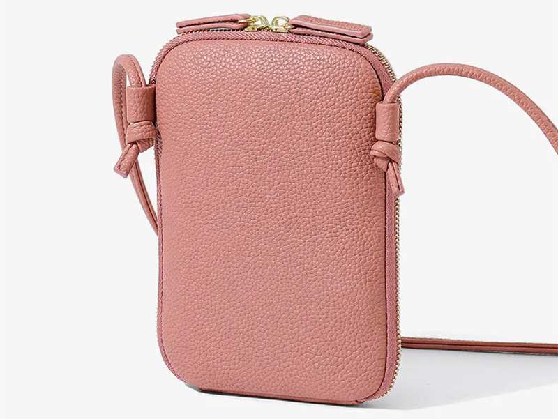 کیف دوشی زنانه زیپی طرح چرم TAOMICMIC D7078 Fashion Design Crossbody Bag