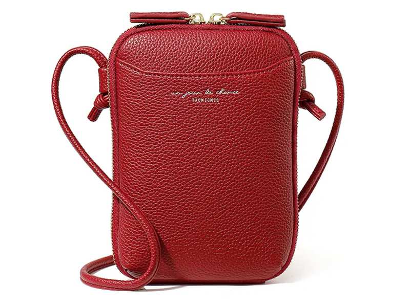 کیف دوشی زنانه زیپی طرح چرم TAOMICMIC D7078 Fashion Design Crossbody Bag