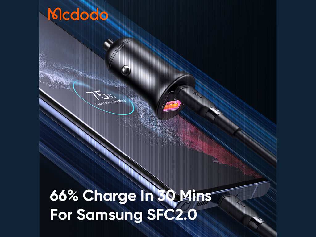 شارژر فندکی فست شارژ ماشین تایپ سی 45 وات فست شارژ مک دودو CC-2680
