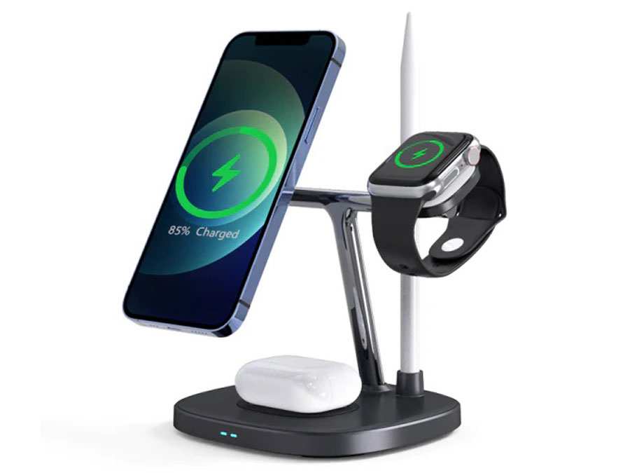 شارژر وایرلس رومیزی چهارکاره 15 وات ویوو WiWU 4 in 1 wireless charger M8