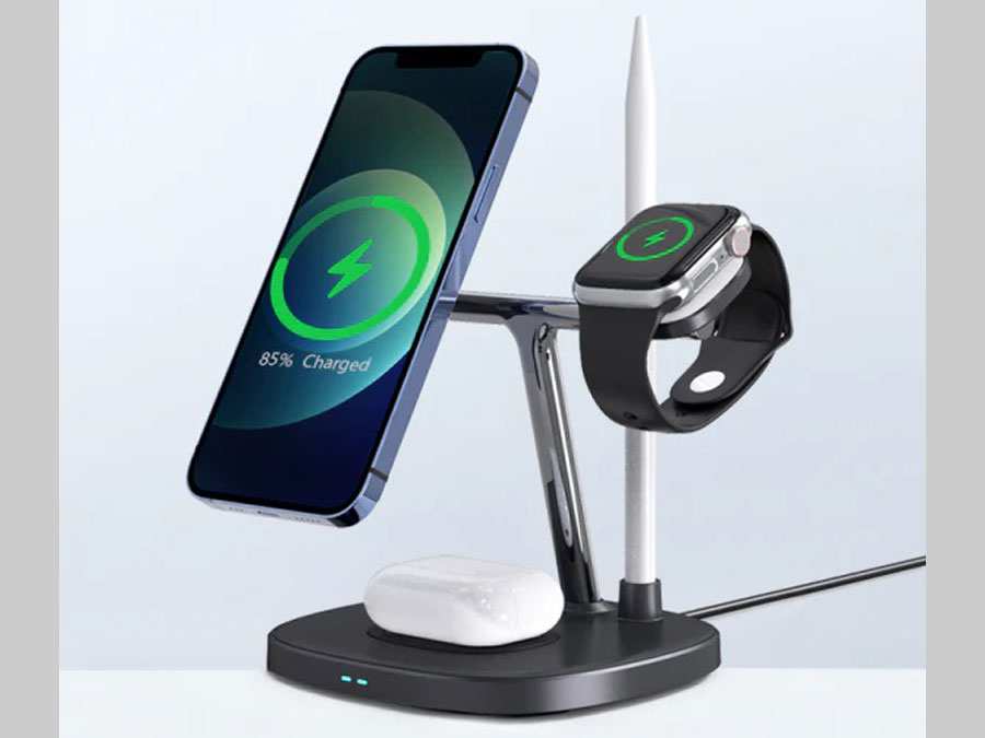 شارژر وایرلس رومیزی چهارکاره 15 وات ویوو WiWU 4 in 1 wireless charger M8