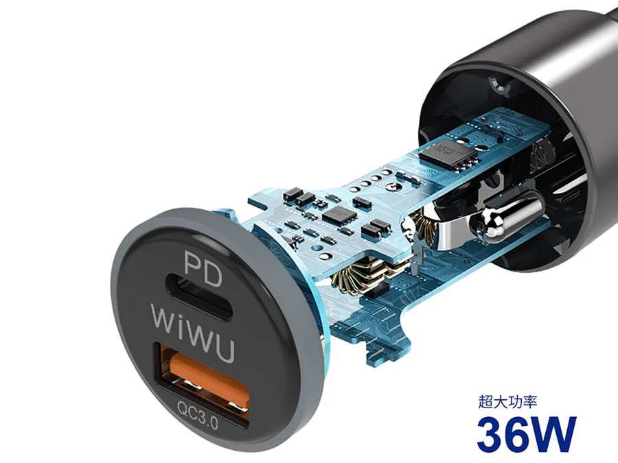 شارژر فندکی فست شارژ ماشین تایپ سی وات ویوو PC100