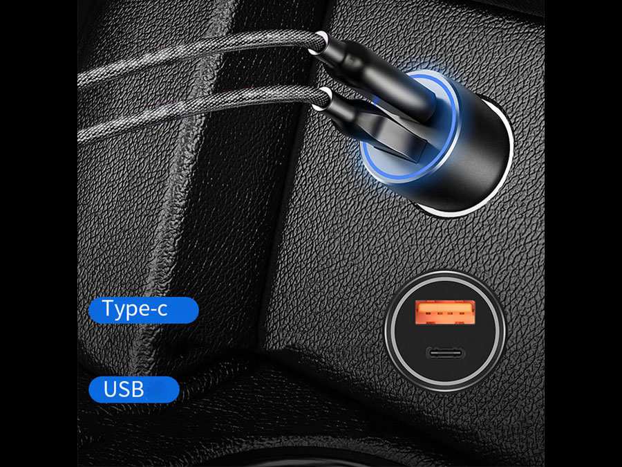 شارژر فندکی فست شارژ ماشین تایپ سی وات ویوو PC100