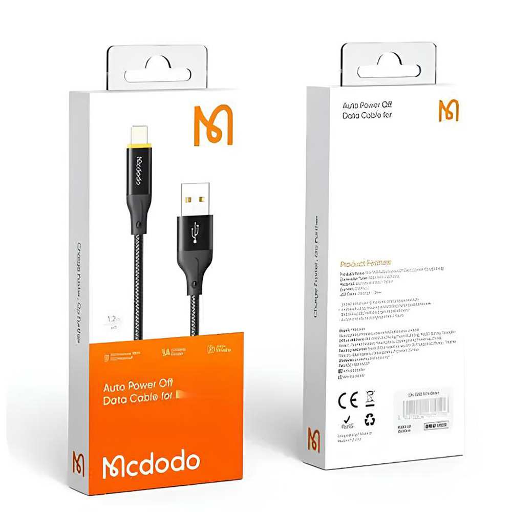 کابل شارژ هوشمند لایتنینگ 3 آمپر 1.2 متر مک دودو CA-301