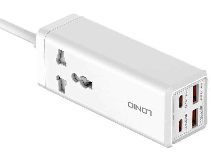 چند راهی برق یک سوکت و چهار پورت با توان 65 وات الدنیو LDNIO SC1418 Mini Smart Power Socket Plug Desktop - تصویر 18
