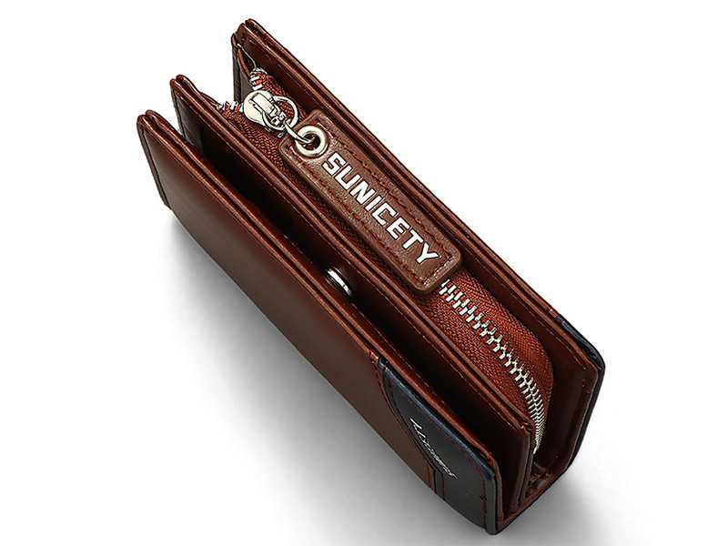 کیف پول و جاکارتی مردانه کوچک زیپ دار سانی ستی SUNICETY S3004 zipper short men's wallet