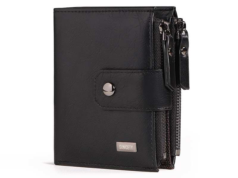 کیف پول و جاکارتی مردانه کوچک سانی ستی SUNICETY S3038 leather thin short men's wallet zipper wallet
