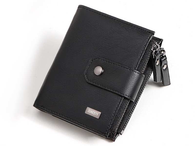 کیف پول و جاکارتی مردانه کوچک سانی ستی SUNICETY S3038 leather thin short men's wallet zipper wallet