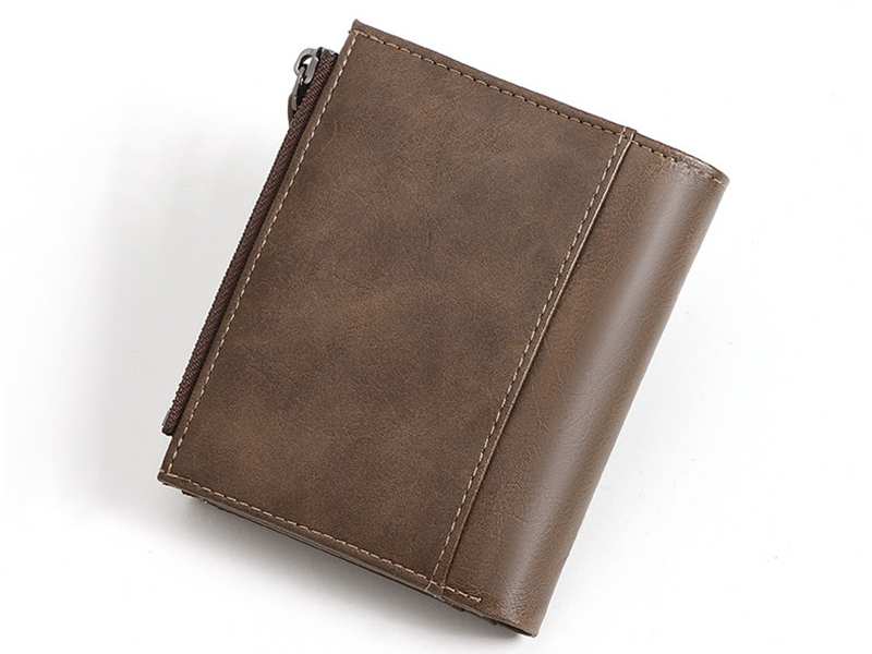 کیف پول و جاکارتی مردانه کوچک سانی ستی SUNICETY S3038 leather thin short men's wallet zipper wallet