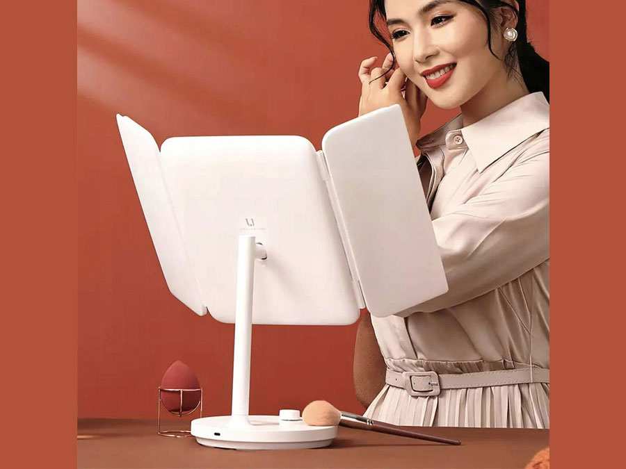 آینه آرایشی رومیزی ال ای دی دار تاشو شیائومی Xiaomi Jordan And Judy LED CountertopVanity Mirror Foldeable NV536