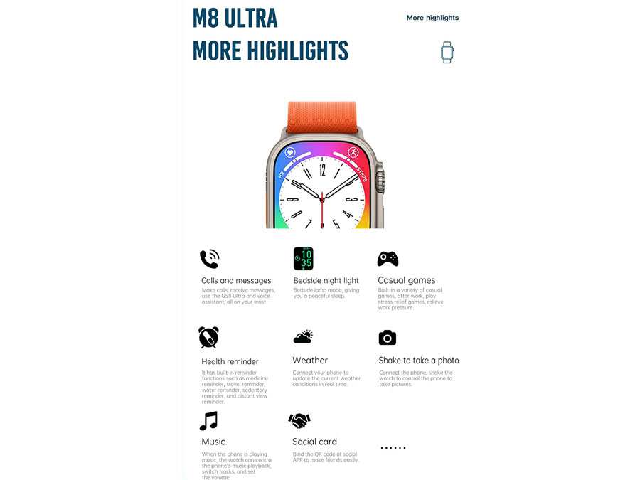 ساعت هوشمند ام 8 اولترا ایکس او XO M8Ultra Smartwatch