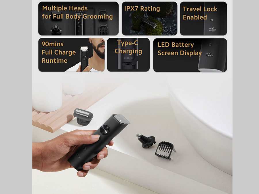 ریش تراش شارژی ضدآب شیائومی (پک کامل) Xiaomi Grooming Kit Pro XMGHT2KITLF