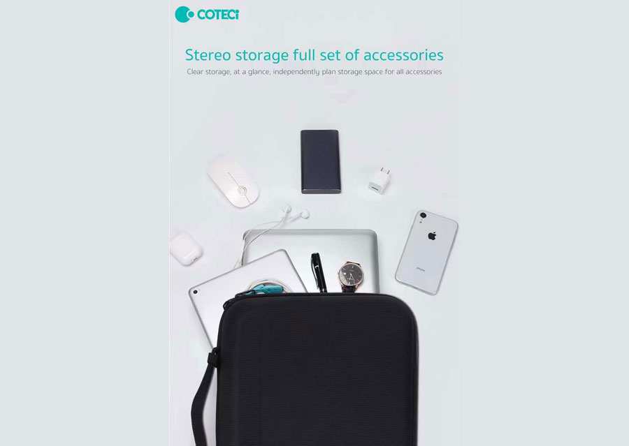 کیف ضربه گیر آیپد 11 اینچ و کیف لوازم جانبی کوتتسی Coteetci iPad 11 Anti falling storage handbag 61031