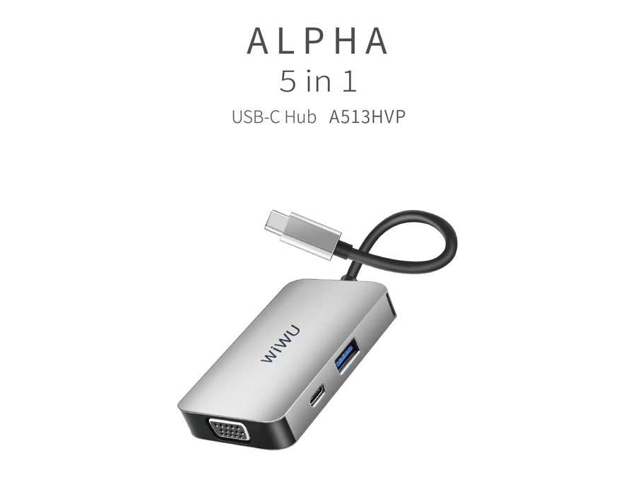 هاب تایپ سی پنج پورت ویوو WiWU Alpha 513HVP 5 in 1 USB C