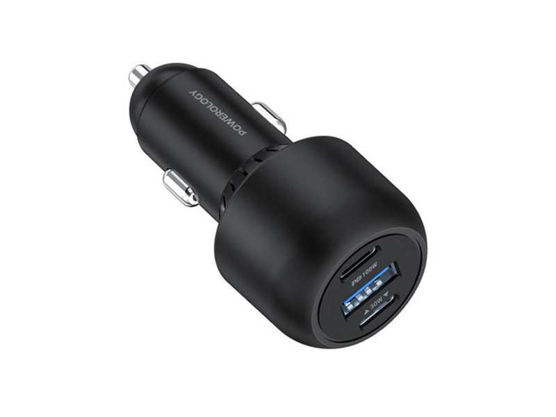 شارژر فندکی  130 وات همراه با کابل دو سر تایپ سی 90 سانتی متری پاورولوژی Powerology Ultra Quick Car Charger PCCSR007-C