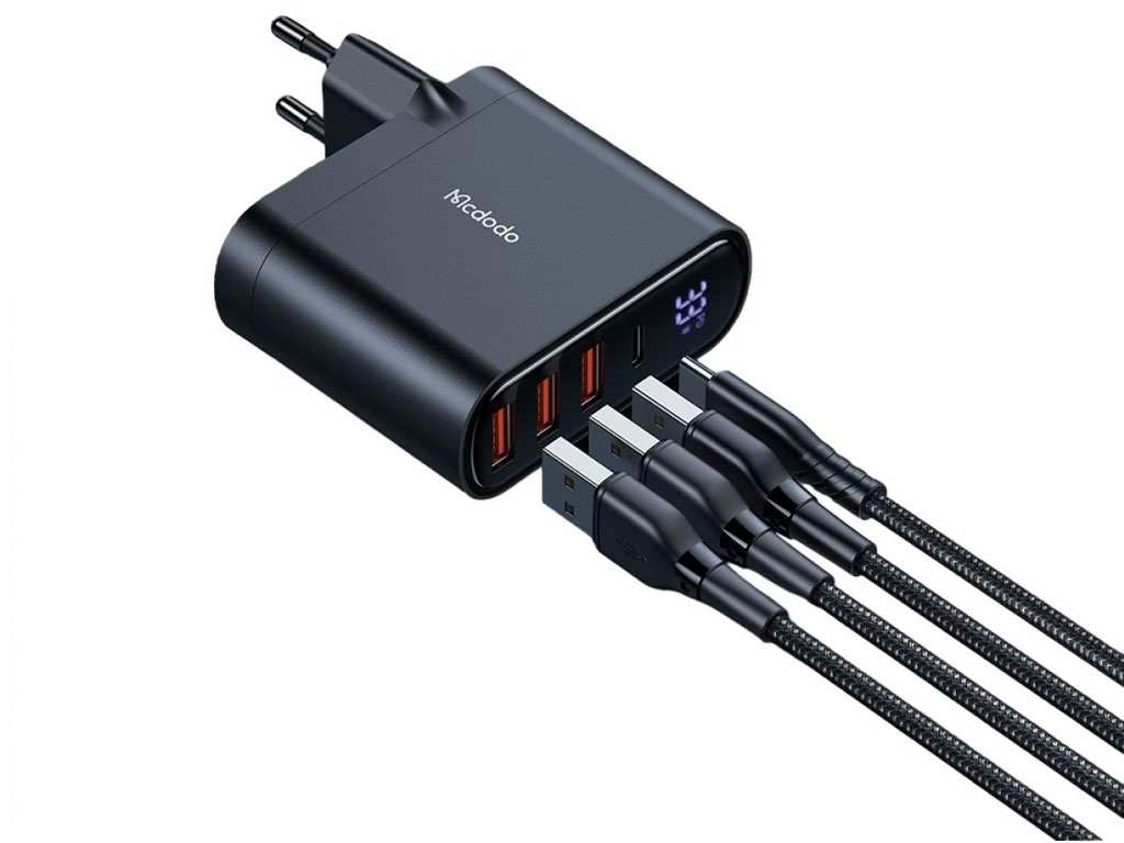 شارژر دیواری 4 پورت فست شارژ 33 واتی مک دودو Mcdodo CH-2250 33W Digital Display Charger Adapter