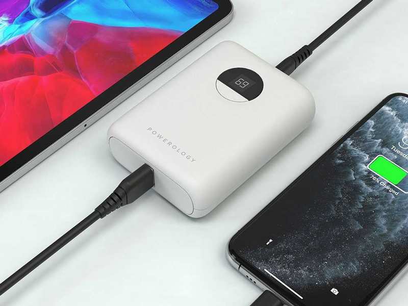 پاوربانک تایپ سی و یو اس بی 10000 پاورولوژی Powerology Ultra Compact 10000 mAh Power Bank PPBCHA04