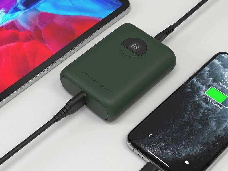 پاوربانک تایپ سی و یو اس بی 10000 پاورولوژی Powerology Ultra Compact 10000 mAh Power Bank PPBCHA04