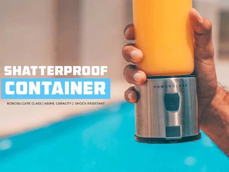 آبمیوه گیری و مخلوط کن قابل حمل 6 تیغ پاورولوژی Rechargeable Portable Juicer 126W P6BPJBK