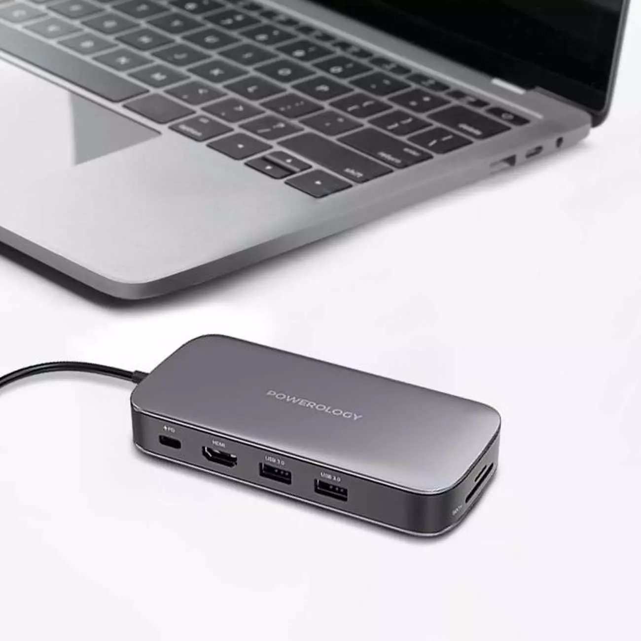 هاب تایپ سی و حاظه اس اس دی 256 گیگابایت پاورولوژی Powerology 256GB USB-C Hub & SSD Drive All-in-one PWSDHB