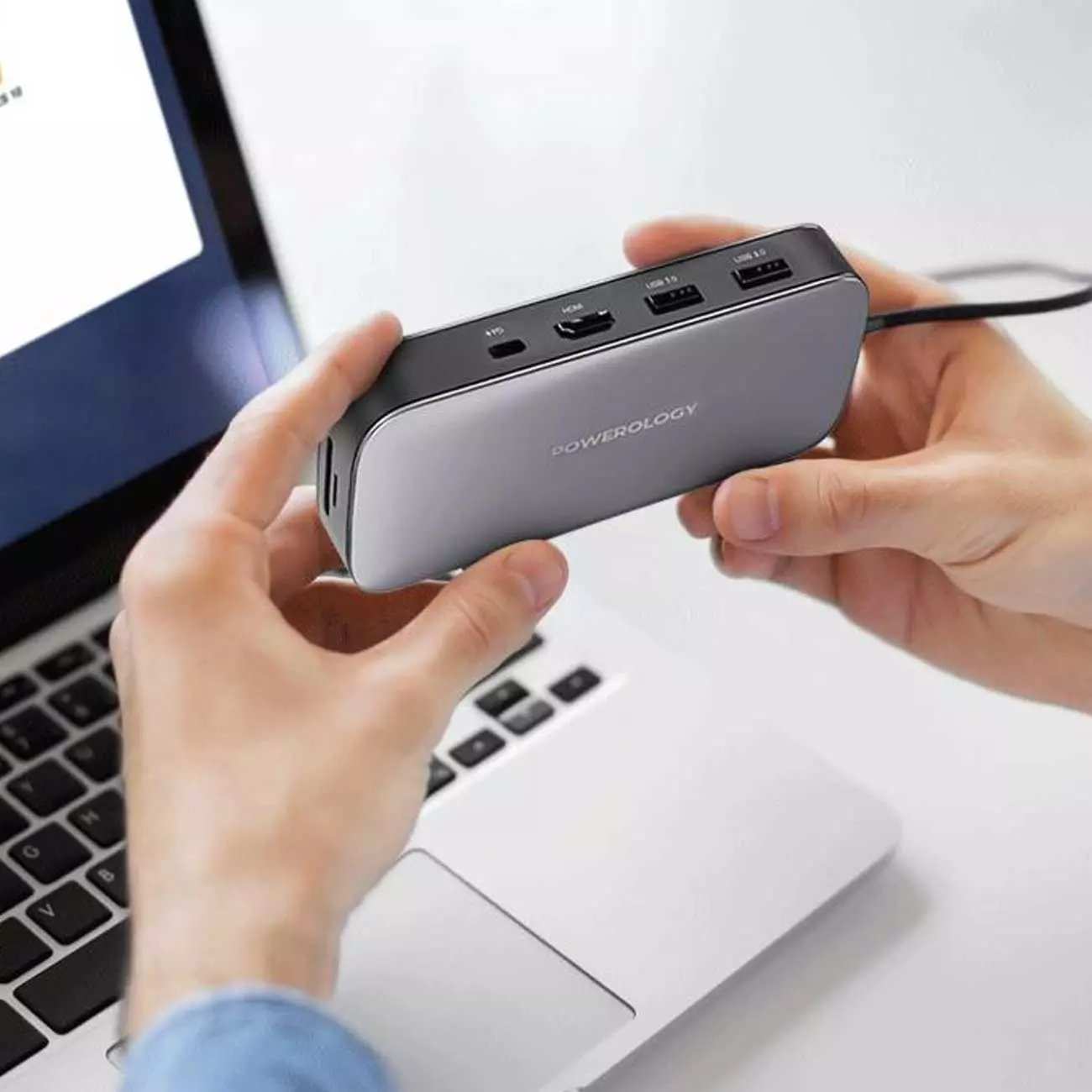 هاب تایپ سی و حاظه اس اس دی 256 گیگابایت پاورولوژی Powerology 256GB USB-C Hub & SSD Drive All-in-one PWSDHB