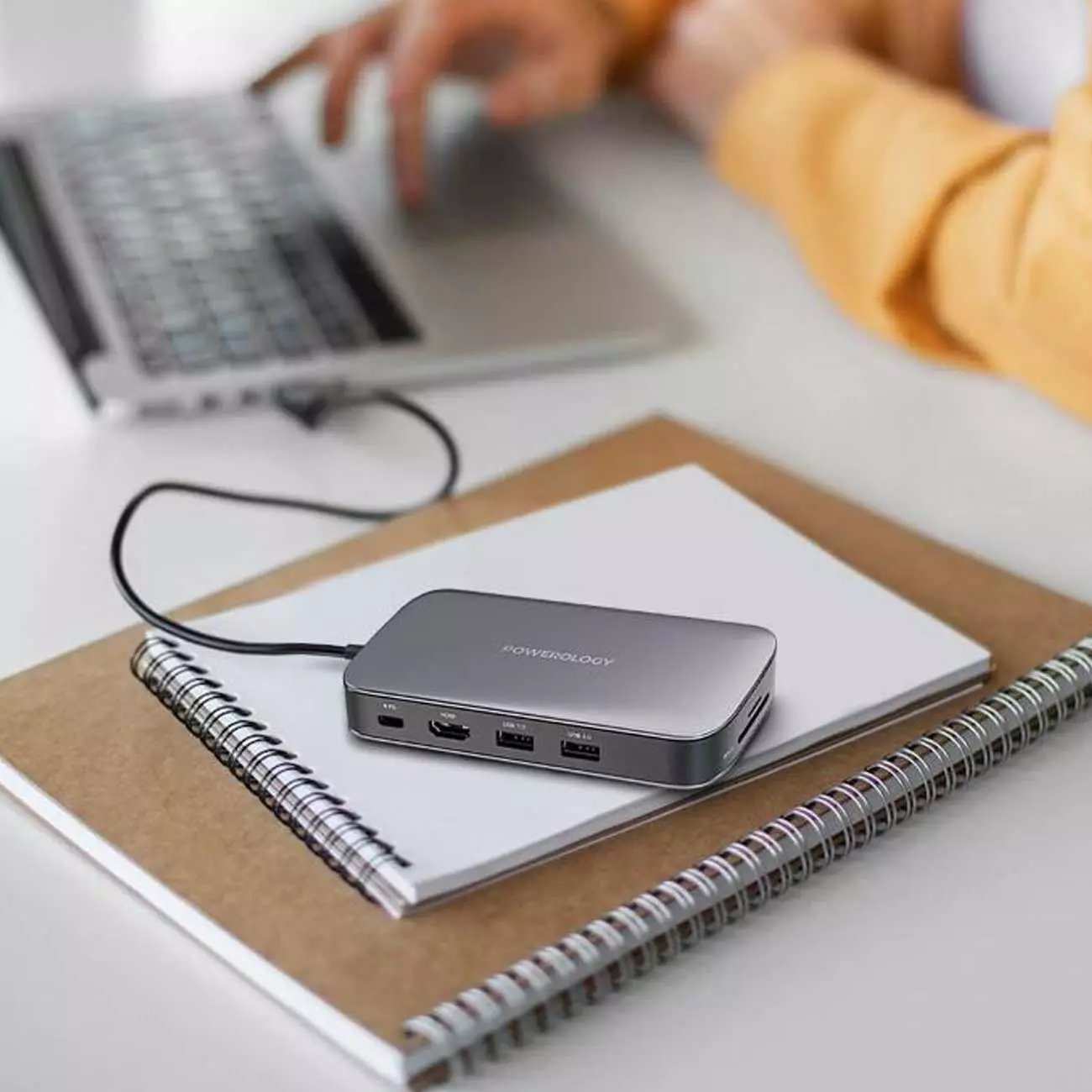 هاب تایپ سی و حاظه اس اس دی 256 گیگابایت پاورولوژی Powerology 256GB USB-C Hub & SSD Drive All-in-one PWSDHB