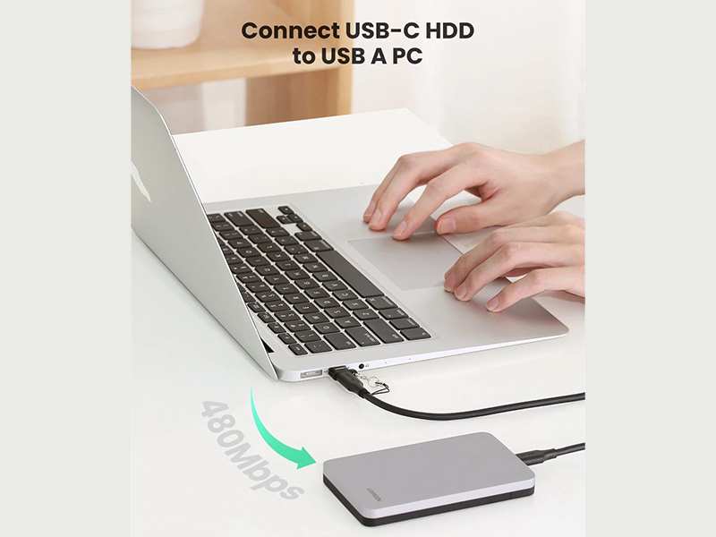 مبدل تایپ سی به یو اس بی یوگرین Ugreen US280 50568 usb a male to usb c female adapter đen