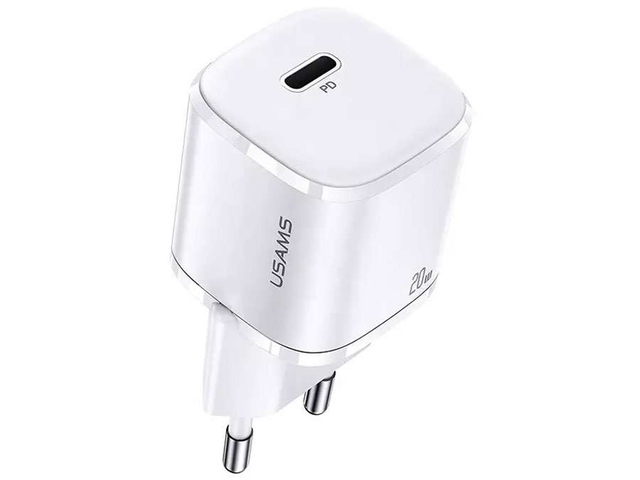 شارژر دیواری تایپ سی 20 وات یوسامز USAMZ 20W Single Port Mini PD Fast Charger (EU) US-CC124 T36