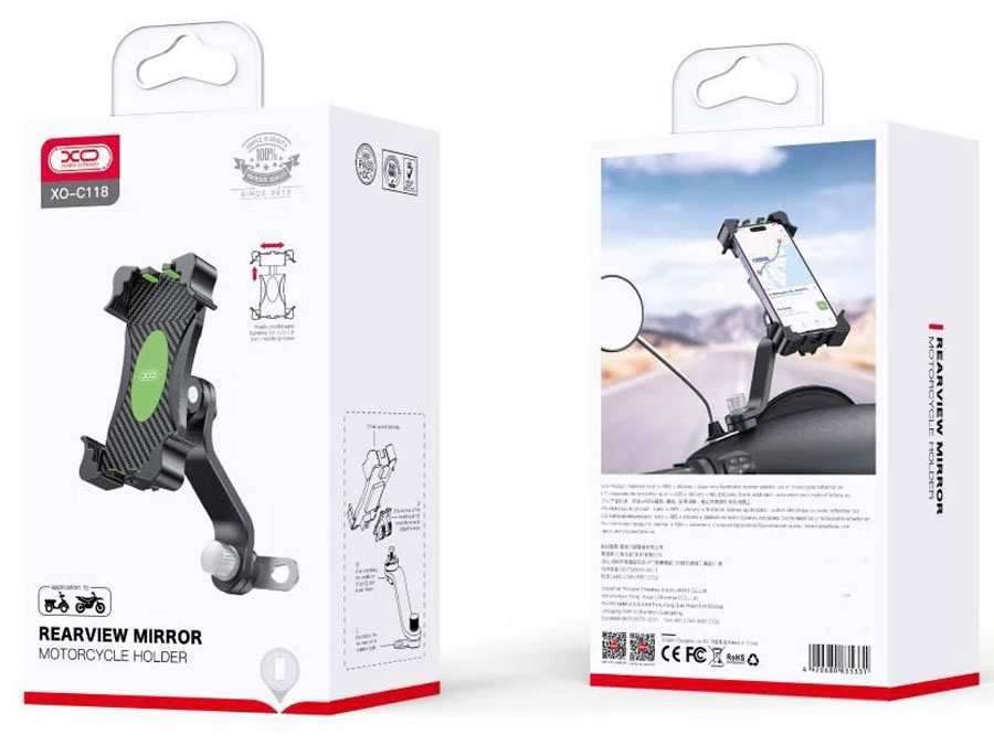 هولدر موبایل موتورسیکلت ایکس او XO C118 Side Mirror Clamp Type Motorcycle Phone Holder