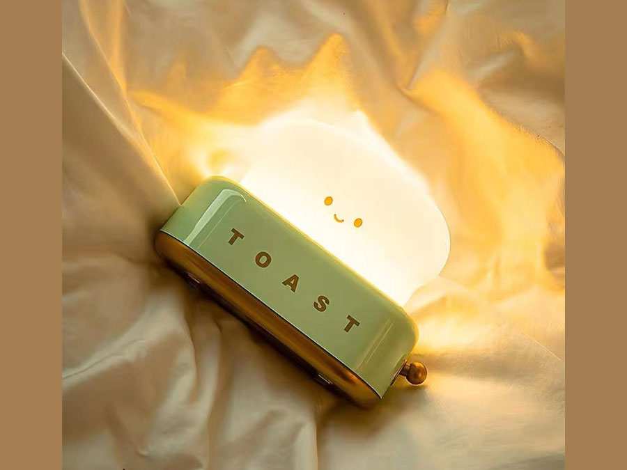 چراغ خواب فانتزی شارژی تایمردار TOAST Lamp LED Night Light Bedroom Bedside Timing Sleeping Light