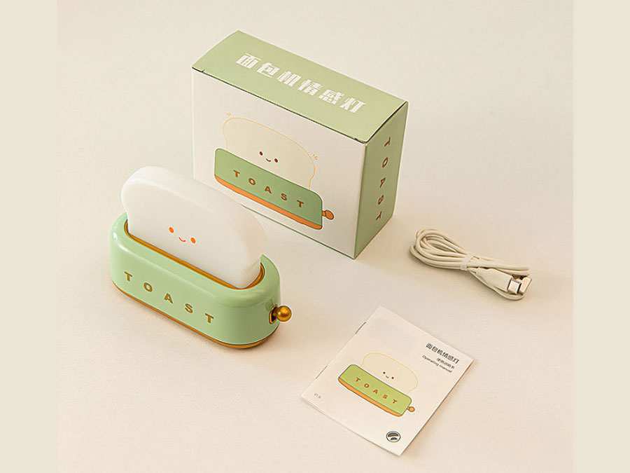 چراغ خواب فانتزی شارژی تایمردار TOAST Lamp LED Night Light Bedroom Bedside Timing Sleeping Light
