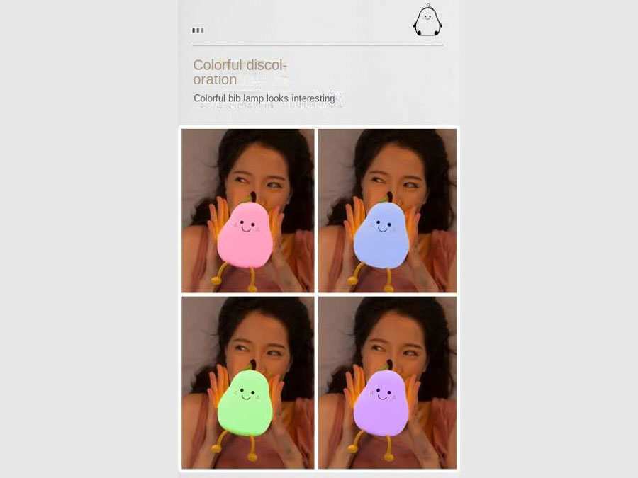 چراغ خواب فانتزی رومیزی قابل شارژ split pear duck sleep night light silicone L40