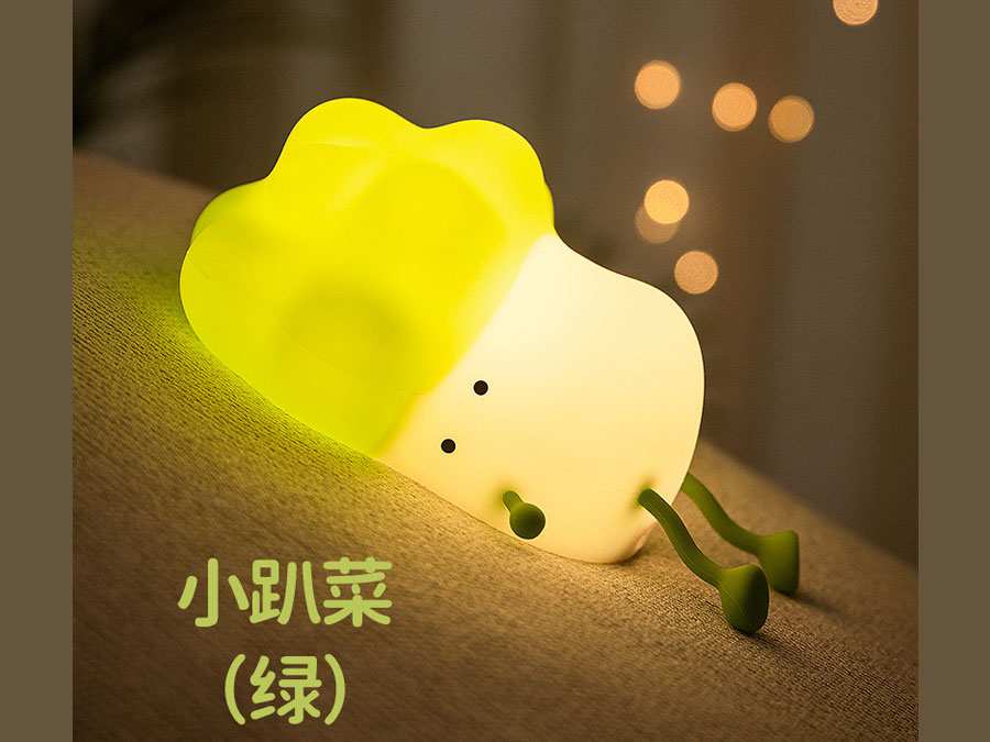چراغ خواب رومیزی فانتزی قابل شارژ Little Pai Cai Pat Cabbage Silicone Night Light K-1110