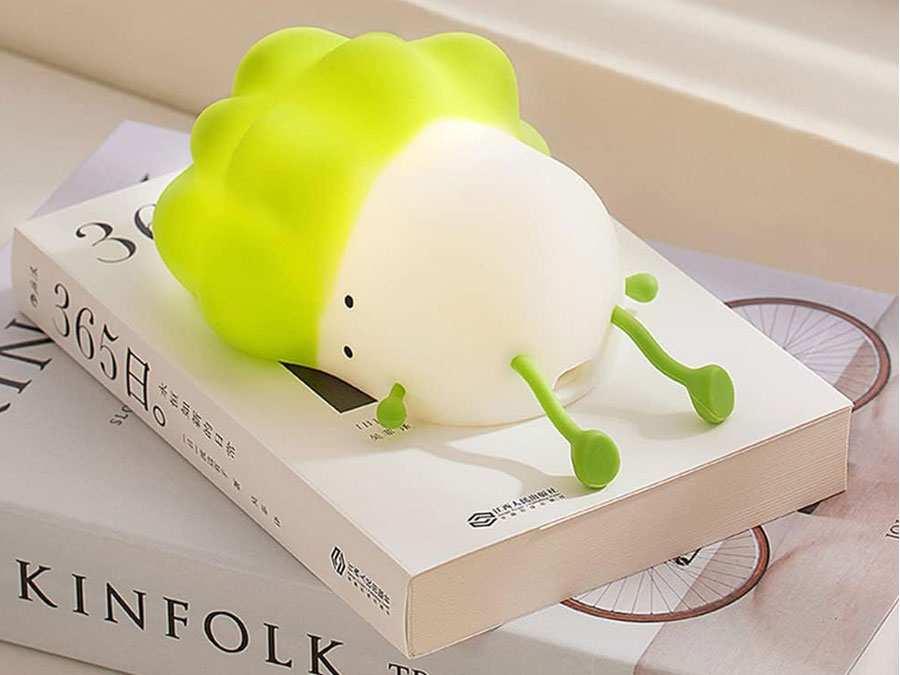 چراغ خواب رومیزی فانتزی قابل شارژ Little Pai Cai Pat Cabbage Silicone Night Light K-1110