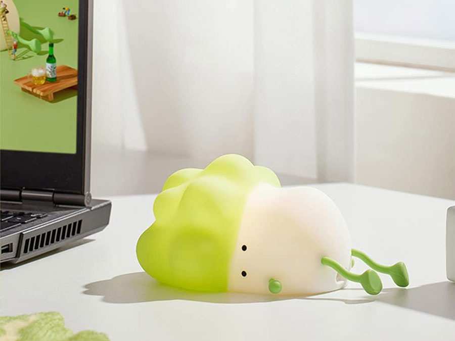 چراغ خواب رومیزی فانتزی قابل شارژ Little Pai Cai Pat Cabbage Silicone Night Light K-1110