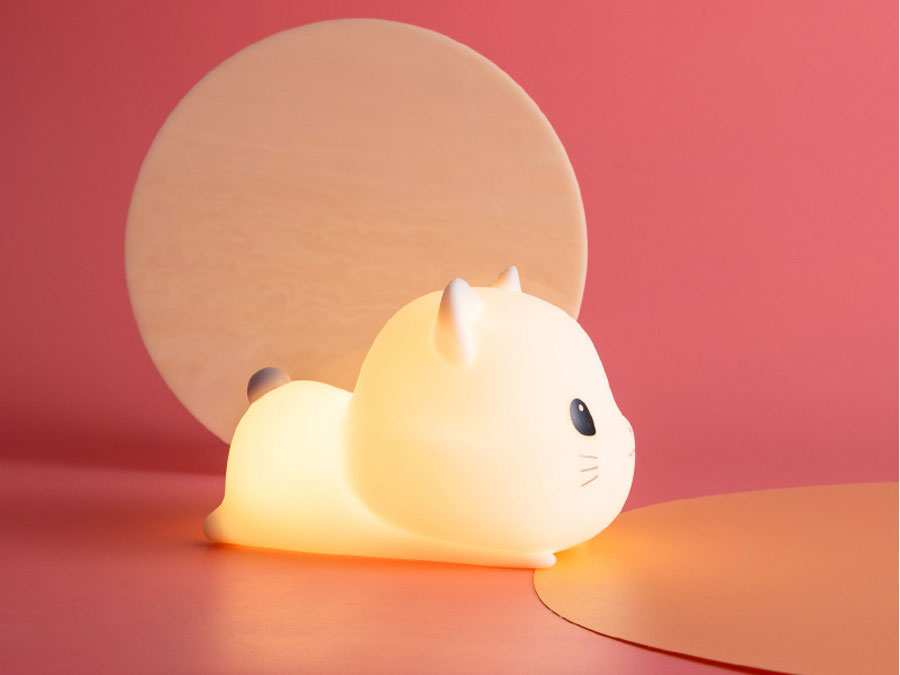چراغ خواب فانتزی رومیزی قابل شارژ Silica gel night light cute cat - تصویر 9