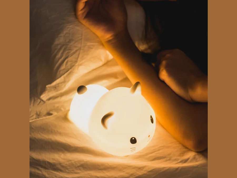 چراغ خواب فانتزی رومیزی قابل شارژ Silica gel night light cute cat