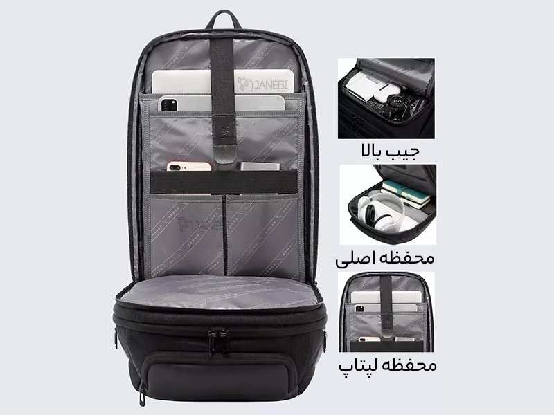 کوله پشتی مسافرتی یو اس بی دار ضد آب لپ تاپ 15.6 اینچ بنج Bange BG-7663