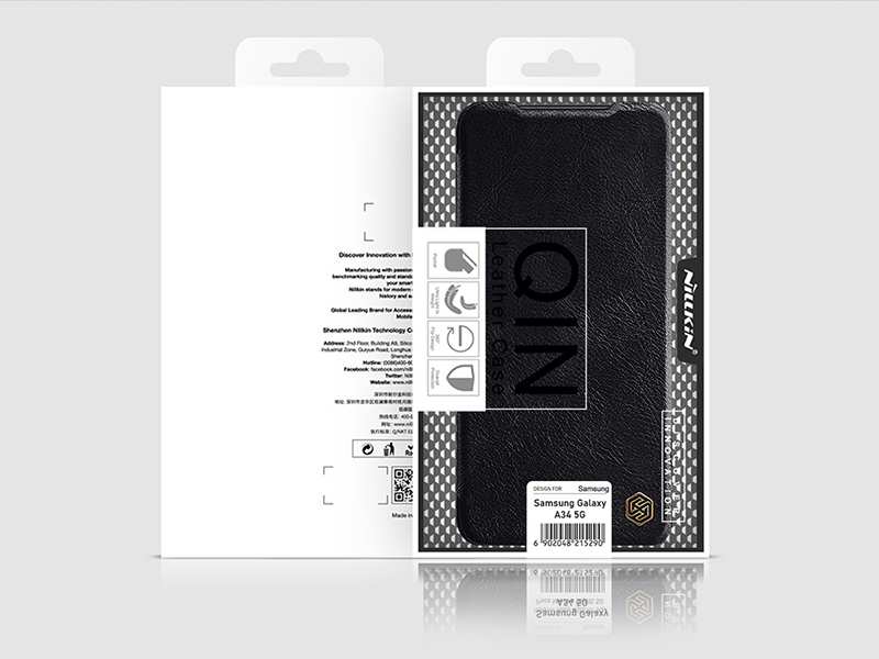 قاب محافظ سامسونگ گلکسی آ 34 نیلکین Nillkin Samsung Galaxy A34 5G Qin leather case