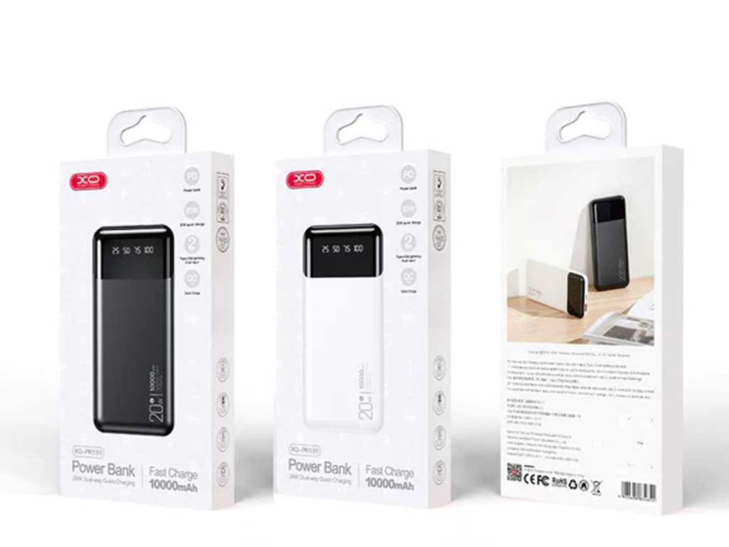 پاوربانک شارژ سریع 20 وات تایپ سی, یو اس بی و لایتنینگ 10000 ایکس او XO Fast charging power bank PR191