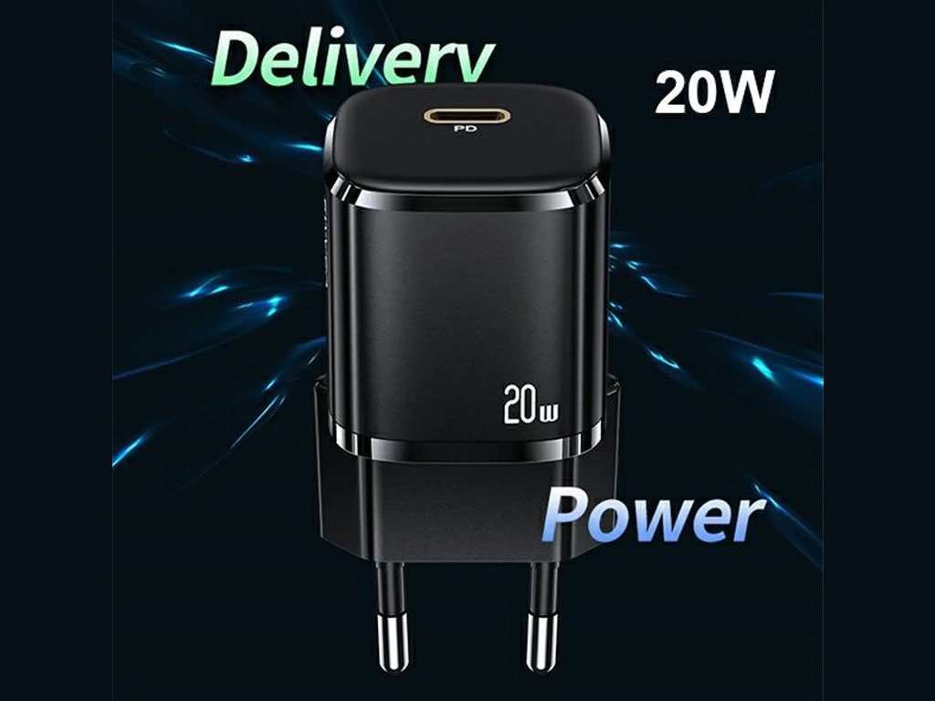 شارژر دیواری تایپ سی 20 وات و کابل شارژ تایپ سی به لایتنینگ یوسامز USAMS Charger + Type C to Lightning Data Cable CC124