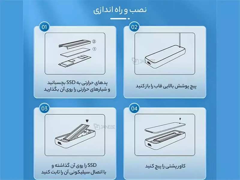 باکس هارد اس اس دی M.2 NVMe اوریکو ORICO M223C3-G4 USB3.2 20Gbps M.2 NVMe SSD Enclosure