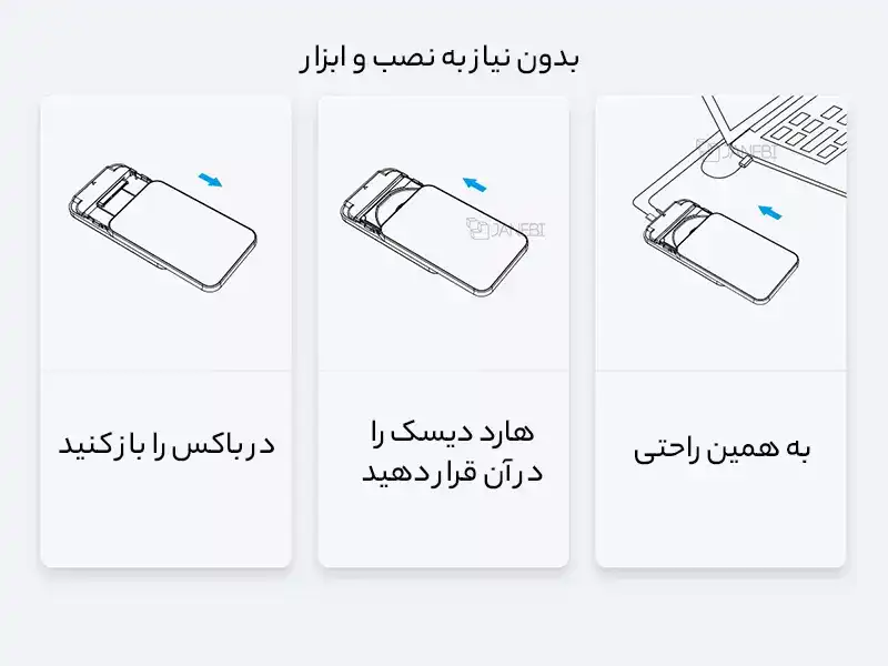 باکس هارد 2.5 اینچی اوریکو با رابط خارجی تایپ سی ORICO 2.5 inch 25PW1-C3 USB3.1 Gen1 Type-C Hard Drive Enclosure