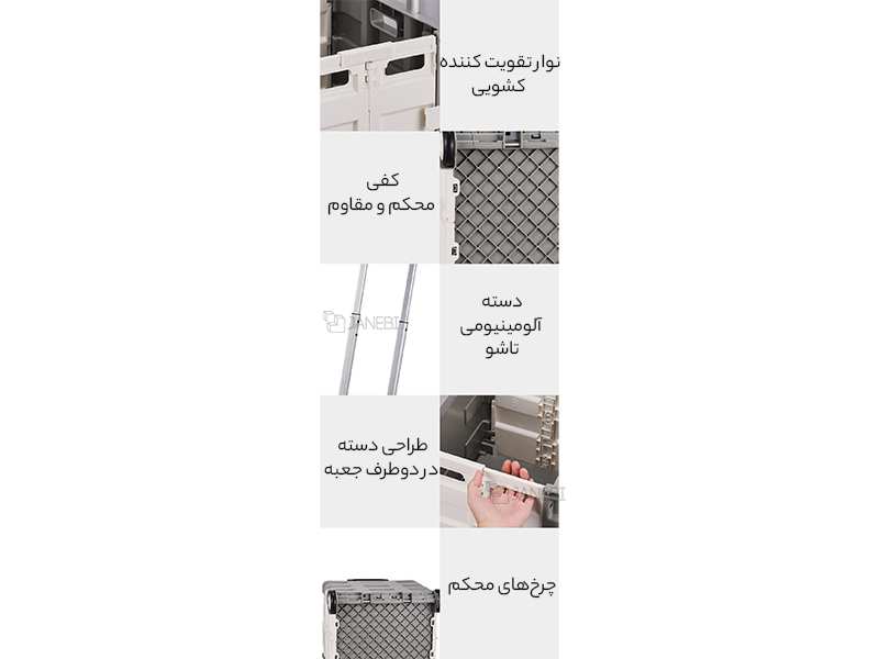 چرخ خرید و نگهداری مواد غذایی تاشو شیائومی Foldable Xiaomi Maiwei Food Storage Container 35L TN-SNX01